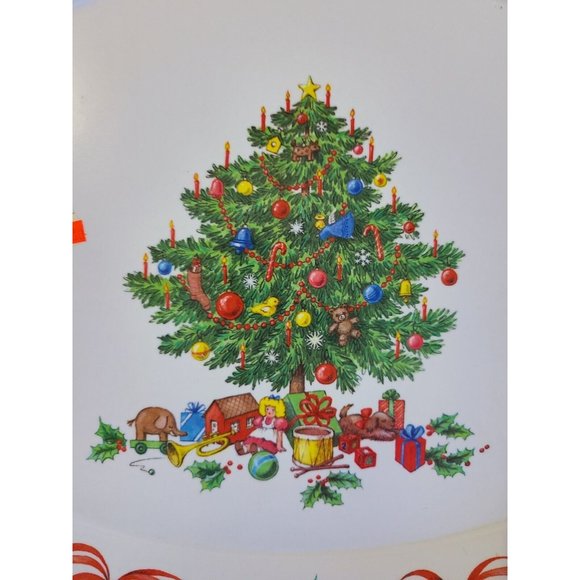 NEW Brookpark Vintage Christmas Tree Melamine Serving Platter 21x15" Holiday - Picture 2 of 3